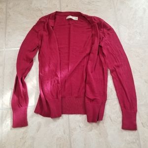 Red cardigan